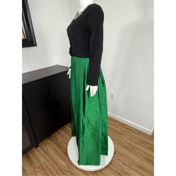 NWT SACHIN & BABI Desdemona Crystal-Detail Gown Emerald/Black Size 6 - Picture 10 of 14